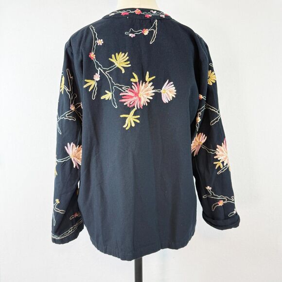 More by Lata | Embroidered Cardigan Cotton Button Up | Sz L - Picture 8 of 8